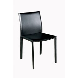 Crystie Black Leather Dining Chairs (Set of 2)