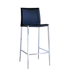 Broadway Black Leather Set of Two Barstools