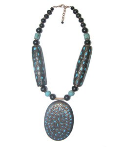 Turquoise Mosaic Oval Necklace (India)