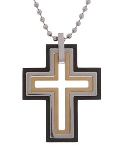 Tri-Color Stainless Steel Cross