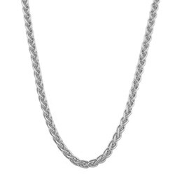 14k White Gold 0.8 mm 16-inch Wheat Chain