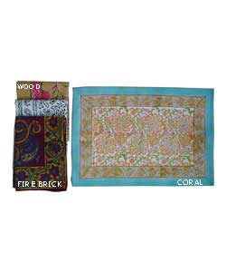 Hand-printed Fiesta Placemat Set (India)