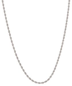 14k White Gold 1.60 mm 24-inch Rope Chain