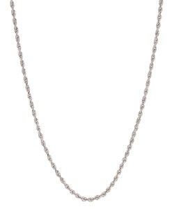 14k White Gold DC 20-inch Rope Necklace