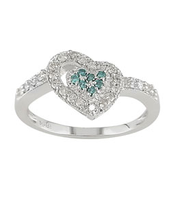 14k Gold 1/3ct TDW White and Blue Diamond Ring (H-I-J, I1-I2)