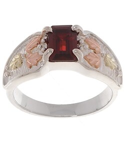 14-kt Black Hills Gold on Silver Garnet Ring