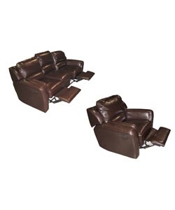 Reclining Leather Sofa and Reclining Chair Set