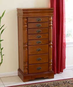 Large Oak Jewelry Armoire