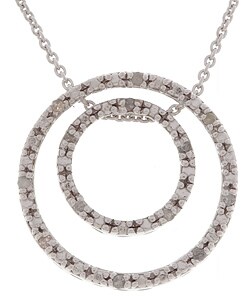 Sterling Silver 1/8ct Diamond Two Circle Pendant