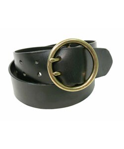 Journee Collection Leather Round Buckle Belt