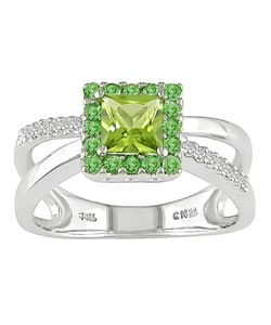 14k White Gold Diamond Peridot Ring : Jewelry from Overstock.com