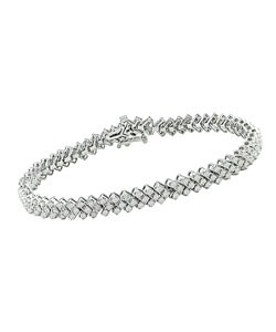14k White Gold and 3ct TDW Diamond Bracelet (H-J, I1-I2)