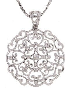 Sterling Silver Filigree Antique Style Necklace