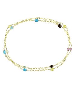 14k Yellow Gold Multiple Gemstone 33-inch Necklace