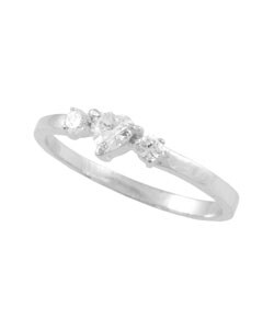 Sterling Silver Gem-Set Heart CZ Ring