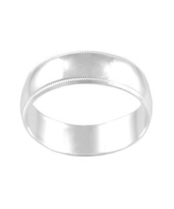 Sterling Silver Men's Beaded Edge Band