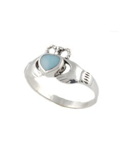 Sterling Silver Turquoise Claddagh Ring