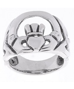 Sterling Silver Large Celtic Claddagh Ring