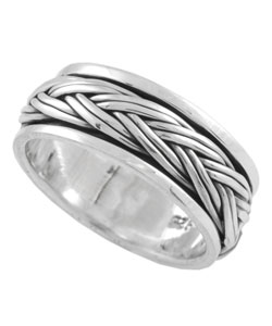 Sterling Silver Braided Spinner Band