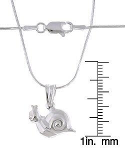 Sterling Silver Children's Snail Pendant Necklace