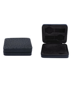 Genuine Ostrich Blue 4-slot Watch Case