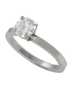 Stainless Steel Solitaire CZ Ring