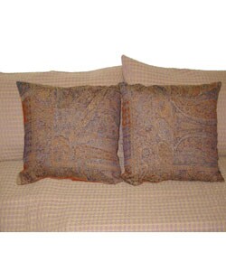Hand-woven Paisley Jacquard Throw Pillows (India)