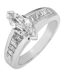 14k White Gold 1 1/2ct TDW Marquise Diamond Ring (H-I, SI)