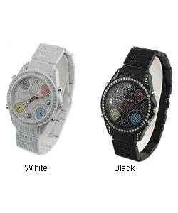 Geneva PlatinumRhinestone Chronograph Style Watch