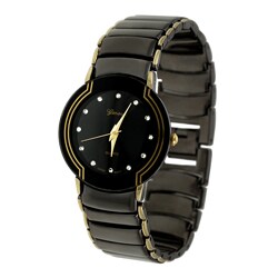 Geneva Platinum Men's Black Steel Watch