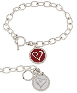 Sterling Silver Charming Life Whimsical Heart Charm Bracelet