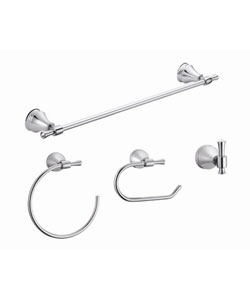 Fontaine Chrome Bathroom Towel Bar & Ring Accessory Set