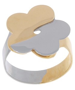 14k Two-tone Gold Flower Ring