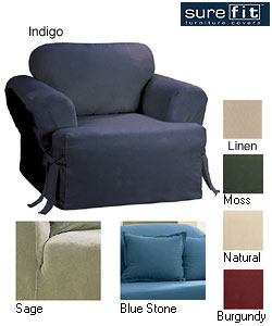 Sure Fit Cotton Classic T-cushion Chair Slipcover