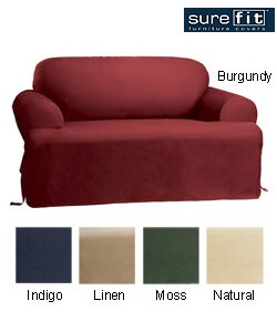 Sure Fit Cotton Classic T-cushion Loveseat Slipcover