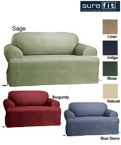 Sure Fit Cotton Classic T-cushion Sofa Slipcover