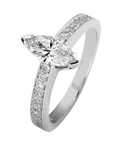 14k Gold 7/8ct TDW Marquise Diamond Engagement Ring (H-I, SI-I1)