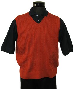 Descente Men's V-neck Cable Knit Vest