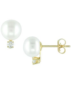 14k Yellow Gold Freshwater Pearl Earrings (Case of 3)