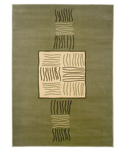 Hollywood Olive Polypropylene Rug  (5'3 x 7'6)