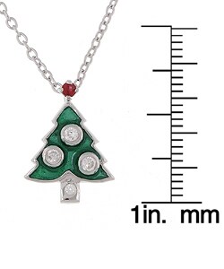 Sterling Silver Christmas Tree Charm Necklace