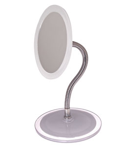 Gooseneck 9x/1x Magnifying Dual Lens Travel Mirror