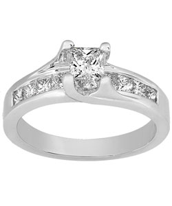 14k White Gold 1ct TDW Princess Diamond Engagement Ring (HI, I1)