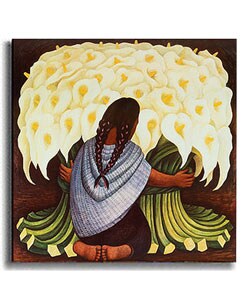 The Flower Seller by Rivera Stretched Canvas Art