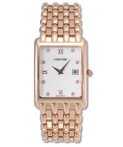Concord Veneto Men's White Dial Rose Gold Watch