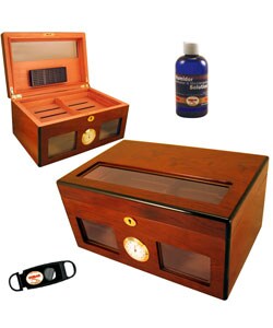 Bravo Dos Glass-top Humidor -Rosewood Exterior