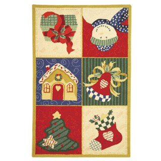 Hand-hooked Holiday Cheer Wool Rug (2'6 x 4')