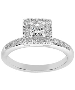 14k White Gold 1/2ct TDW Princess Diamond Engagemet Ring (H-I, I1)