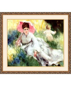 Pierre Auguste Renoir Lady with a Parasol, ca. 1876 Framed Art Print