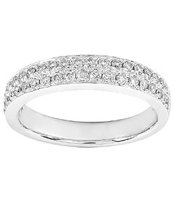 14k White Gold 1/2ct TDW Round Diamond Pave Band (H-I, I1-I2)